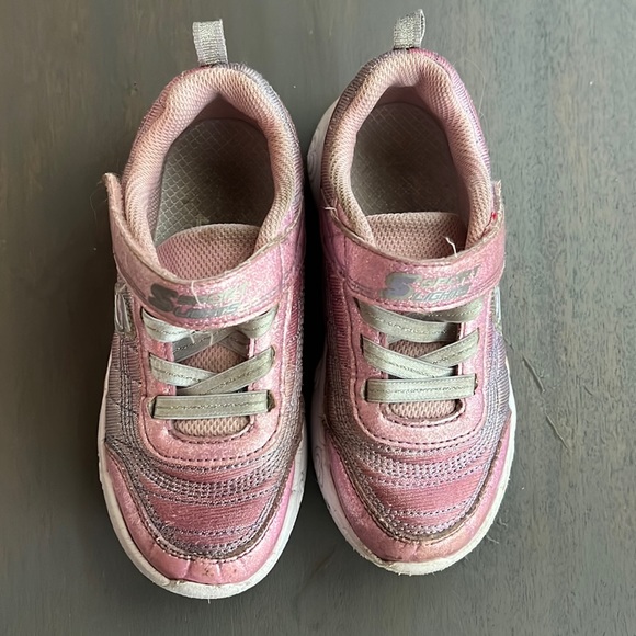 Sketchers Velcro light up sneakers. Cute pink color. - Picture 1 of 4